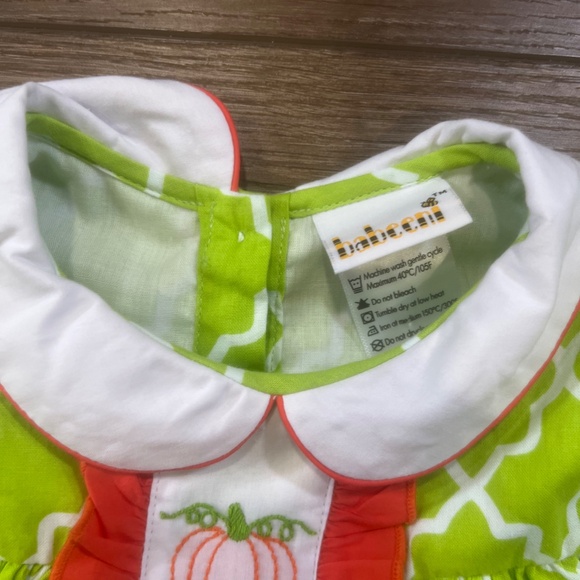 Babeeni Girls A-line Cap Sleeve Pumpkin Dress, Peter Pan Collar, Size 5, fall - Picture 3 of 10